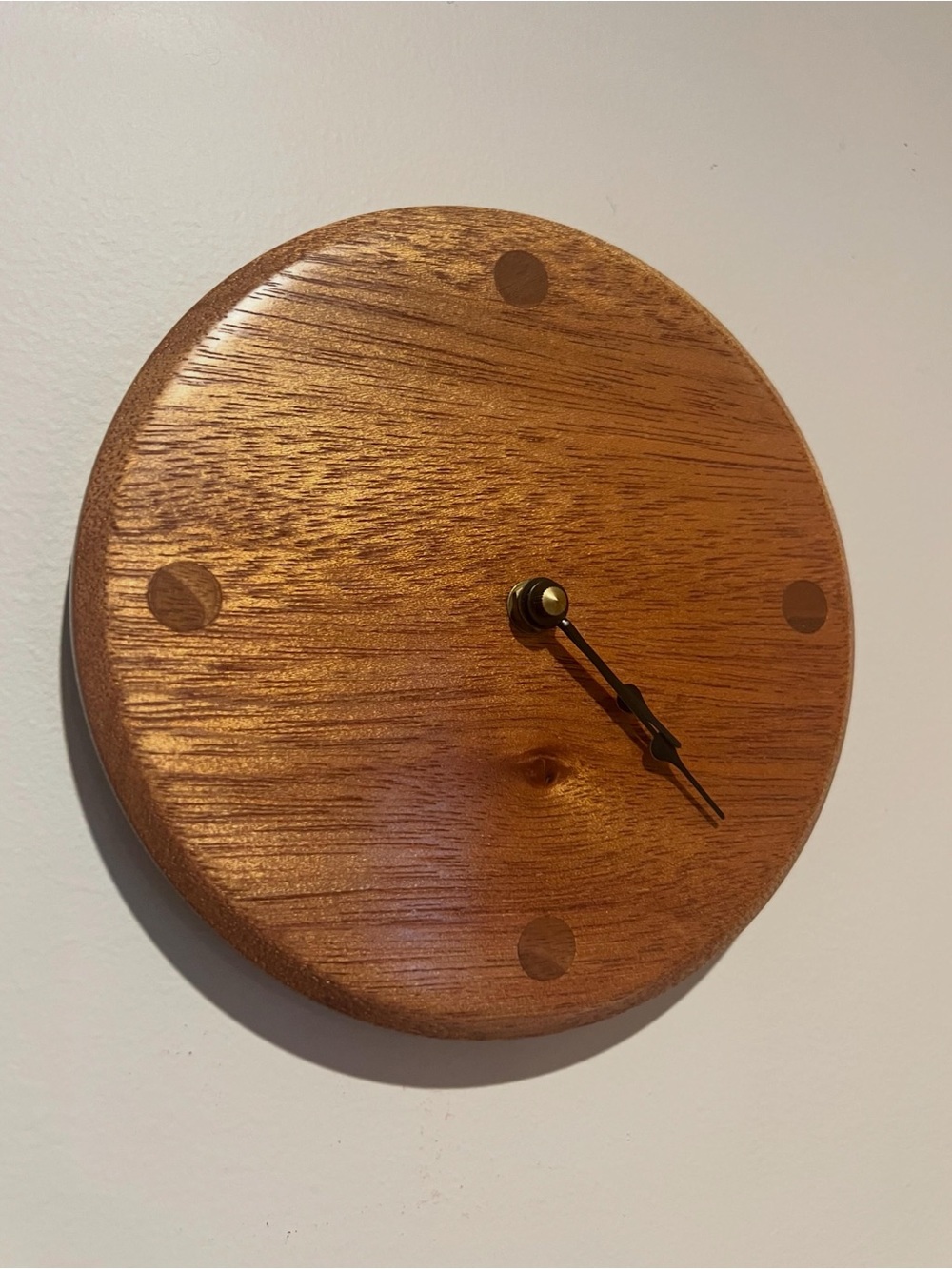 Mid-Century Style Handmade Wooden Wall Clock